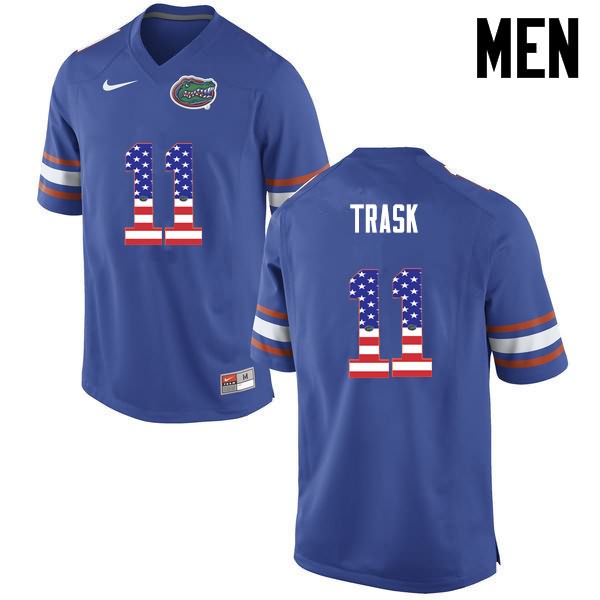 Men's NCAA Florida Gators Kyle Trask #11 Stitched Authentic USA Flag Fashion Nike Blue College Football Jersey UEN1565BZ